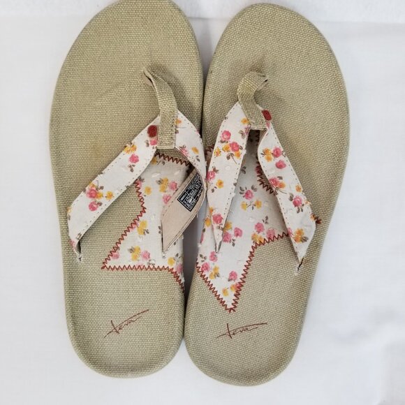 TEVA Floral Fabric Strap Thong Flip Flop Sandals Multicolor Size 10 ~ 4356 - Picture 6 of 8